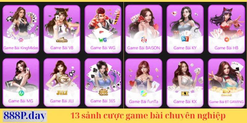 13 sảnh cược game bài 888p com